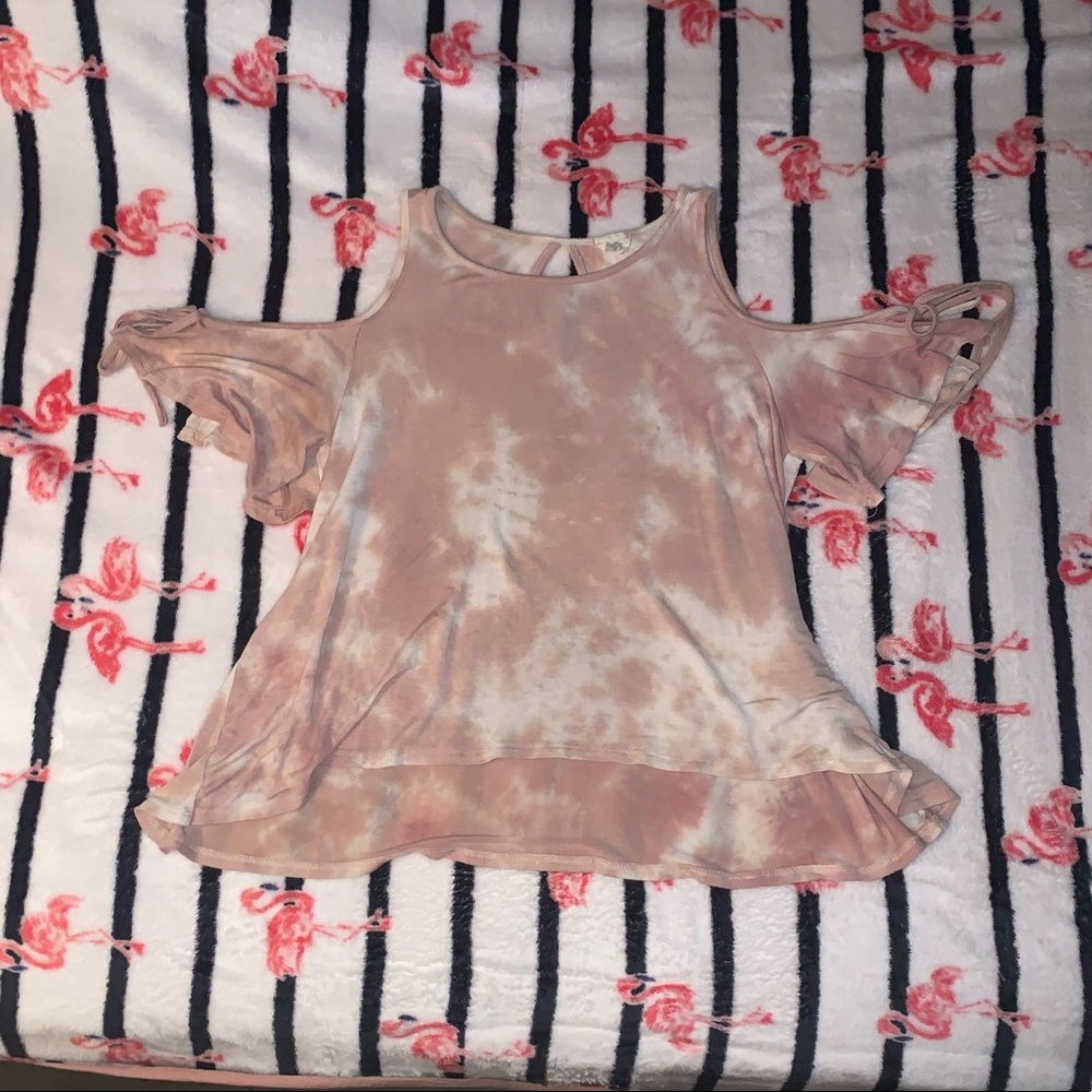 Caution to the wind Pink and white blouse